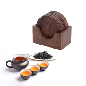6pcs /Set Wooden Tea Ceremony Tray Coffee Cup Insulation Pad