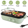 2-in-1 Electric Hot Pot & Grill Combo, Dual Separate Temperature Control, Non-Stick Die-Cast Aluminum, Overheat Protection