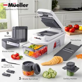 Pro-Series All-in-One, 12 Blade Mandoline Slicer for Kitchen, Food Chopper, Vegetable Slicer and Spiralizer, Cutter, Dicer, Grater