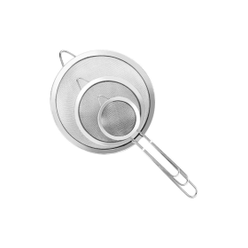 3Pcs Super Wire Extra Fine Mesh Strainer with Handle, Small Medium Large Size Sifter Metal Strainer Set
