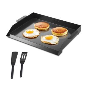 Carbon Steel Griddle, 22x16 inch Universal Flat Top Rectangular Plate, Gas Grill Griddle for BBQ Grill, Teppanyaki, Portable Family Cookware
