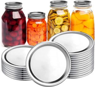 100 Piece Can Lid; Regular Mouth Split Mason Jar Lid (70mm Silver)