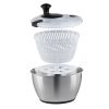 Stainless Steel Salad Spinner, 4.75Qt, One-handed Easy Press Large Vegetable Dryer Washer, Lettuce Cleaner and Dryer with 304 Stainless Steel Bowl