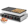 Mini Dutch Pancake Maker, 50PCS 43mm Diameter Dorayaki Baker Machine, 1700W Commercial Electric Poffertjes Grill, Non-stick Stainless Steel