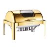 Roll Top Chafing Dish Buffet Complete Set, 9Qt Stainless Steel Chafer with Full Size Pan
