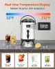 Insulated Beverage Dispenser, 1.5 Gal/6L Stainless Steel Thermal Drink Server with Spigot & Temp Display, Suitable for Hot and Cold Drinks