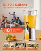 Beverage Dispenser, 2.1 Gallon Drink Dispenser for Parties, Stainless Steel + Plastic Juice Dispensers with Spigot Ice Chamber