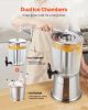 Beverage Dispenser, 2.1 Gallon Drink Dispenser for Parties, Stainless Steel + Plastic Juice Dispensers with Spigot Ice Chamber