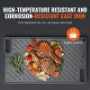 Reversible Grill/Griddle, 9.7"x16.7" Pre-Seasoned Cast Iron Griddle, Rectangular Double Burner Griddle Pan, Non-Stick Family Pan Cookware with Handles