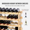 48 Bottle Stackable Modular Wine Rack, 6-Tier Solid Bamboo Wood Storage Racks, Floor Freestanding Wines Holder Display Shelf
