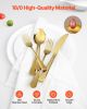 100-Piece Gold Silverware Set, Food-Grade Stainless Steel Flatware Utensils for 20, Mirror Finished Cutlery Set