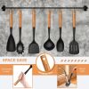 Large Silicone Cooking Utensils Set, 10Pcs Nonstick Kitchen Utensil Set with Wooden Handle, Heat Resistant Silicone Utensils for Cooking
