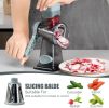 Rotary Cheese Grater Hand Crank Transparent - Shredder Slicer Grinder 3 Stainless Steel Blades, Stable Suction, Labor-Saving Handle