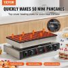 Mini Dutch Pancake Maker, 50PCS 43mm Diameter Dorayaki Baker Machine, 1700W Commercial Electric Poffertjes Grill, Non-stick Stainless Steel