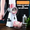 Rotary Cheese Grater with 3 Interchangeable Drum Blades Stainless Steel Cheese Shredder with Handle Handheld Round Carrot Shredder with Non-slip Sucti