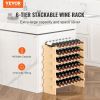 48 Bottle Stackable Modular Wine Rack, 6-Tier Solid Bamboo Wood Storage Racks, Floor Freestanding Wines Holder Display Shelf