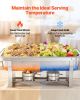 Rectangle Chafing Dish, 9 Qt 2 Pack Stainless Steel Chafing Dish, Food Warmer Chafer Complete Set with Hollow Handle, 1 Food Tongs, Lid, Fuel Holder