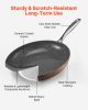 Frying Pan Skillet, Aluminum Egg Fry Pans, 3 Piece (8, 10, 12 in), Nonsitck Ceramic Heavy-Duty Skillets with Heat-Resistant Handle, Chef's Cookware