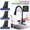 3-in-1 Kitchen Faucet with 3-Color LED Temperature Display, Press-Type Glass Rinser, High-Arc Pull-Down Sprayer, 3 Spray Modes