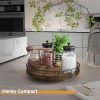 Farmhouse Oak  Lazy Susan Turntable Organizer for Cabinet