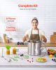 Canning Supplies Starter Kit, 9 Pieces Stainless Steel Water Bath Canning Kit for Beginners, Canning Tools Set: Pot, Rack, Lid, Funnel, Tongs