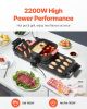 Hot Pot with Grill, 2300W 2-in-1 Electric Smokeless Grill and Hot Pot, Removable Shabu-shabu Hotpot with Non-stick Pan