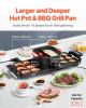 Hot Pot with Grill, 2300W 2-in-1 Electric Smokeless Grill and Hot Pot, Removable Shabu-shabu Hotpot with Non-stick Pan