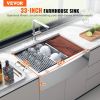 Farmhouse Kitchen Sink, 304 Stainless Steel Drop-In Sinks, Top Mount Single Bowl Basin with Ledge & Accessories