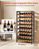 48 Bottle Wine Rack,8-Tier Wine Bottle Holder,Freestanding Floor Display Wine Storage Shelves with Wood Table Top,For Kitchen Pantry, Cellar, Bar