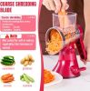 Vegetable Slicer, 3 in 1 Kitchen cheese Shredder Interchangeable Blades with 3 Stainless Steel Blades & Strong Suction Base