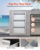 Outdoor Kitchen Drawers 15" W x 25.4" H x 19" D, Box Frame Style Flush Mount BBQ Drawers with Stainless Steel Handle
