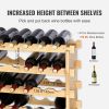 72 Bottle Stackable Modular Wine Rack, 8-Tier Solid Bamboo Wood Storage Racks, Floor Freestanding Wines Holder Display Shelf