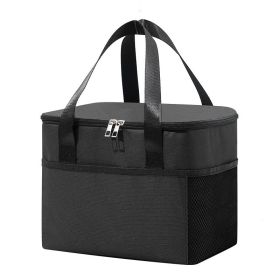 1pc Thicker Portable Thermal Ice Bag; Oxford Handle Lunch Box Bag; Outdoor Lunch Bag (Color: black)