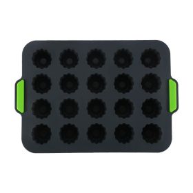 1pc 20 Cavity Jelly Tray; Food Grade Nonstick Silicone Mold; Pudding Fruit Ice Cube Mold; Kitchen Cooking Tools (Color: Dark Gay)