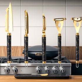 Professional Multifunctional Stainless Steel Peeler Set - Anti-rust Kitchen Tool for Fruits, Vegetables (Quantity: 5pc set)